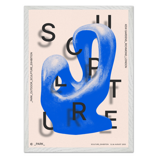 Abstract blue sculpture poster featuring an artistic interpretation of a modern sculpture in vibrant blue hues, crafted on high-quality paper with a smooth finish and bold graphic elements, showcasing a contemporary exhibition style perfect for home or office decor. Designed for art enthusiasts who appreciate unique, striking pieces, this poster adds a touch of elegance and creativity to any room setting, ideal for wall hanging in modern spaces, offering a dynamic and captivating display of