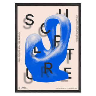 Abstract blue sculpture poster featuring an artistic interpretation of a modern sculpture in vibrant blue hues, crafted on high-quality paper with a smooth finish and bold graphic elements, showcasing a contemporary exhibition style perfect for home or office decor. Designed for art enthusiasts who appreciate unique, striking pieces, this poster adds a touch of elegance and creativity to any room setting, ideal for wall hanging in modern spaces, offering a dynamic and captivating display of